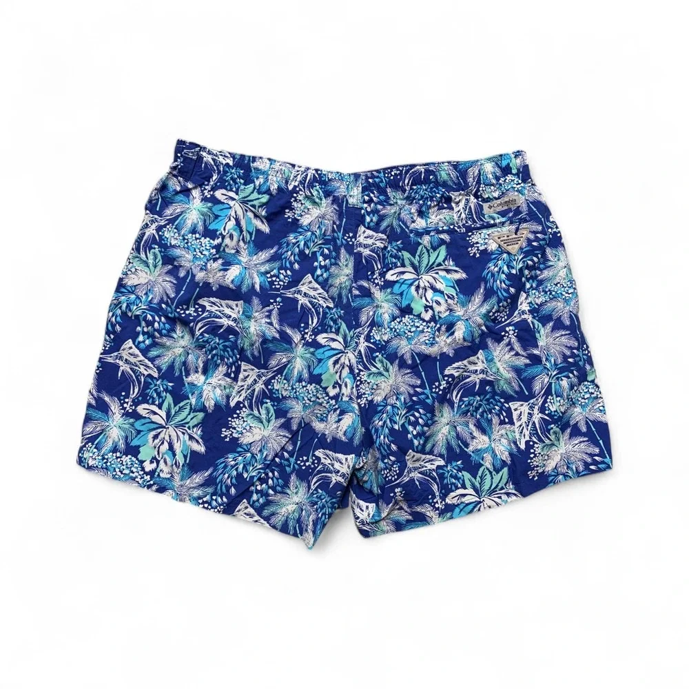 Columbia PFG Fishing Super Backcast Swim Trunks Mens XXL Blue Fish OmniShade NWT